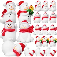 【期間限定】【新品】 NUOLUX ミニ雪だるま クリスマス 飾り ミニチュア 20個 3.3X2.3cm ミニクリスマスオーナメン
