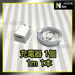 【送料無料】1mケーブル＆充電器セット(計2点) ACアダプター ライトニングケーブル iPhone USB充電器 アイフォン コン