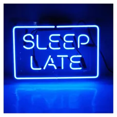 【即納】sleep late ネオンサイン ライトNEON SIGN 青色 ビールバー 家装飾 パーティーインテリア13＊8イン