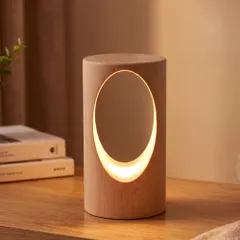 中古 LEDの木製の電気スタンド、寝室のベッドサイドのナイトライト、調光可能なLed照明、創造的な家の装飾のテーブルランプ、ユ 即納