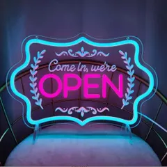 【激安】SALUDABLE ネオンサイン OPEN ネオンライト 看板 LED オープン 電飾 USB 店舗 (カラフル) 国内