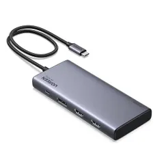 【激安】UGREEN Revodok USB-Cハブ ドッキングステーション 3画面出力 2HDMI +DP 4K60Hz 10