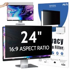 【期間限定】Peslv 24インチ16:9覗き見防止フィルム、ブルーライトカットアンチグレアスクリーンフィルター、24インチpcモニ