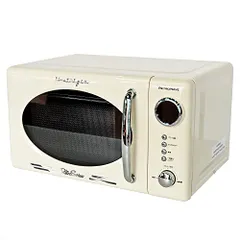 中古 eモンズ レトロ調 電子レンジ 【 レトロウェーブ 】 アイボリー 17L ターンテーブル 単機能 レトロ ヘルツフリー 即納