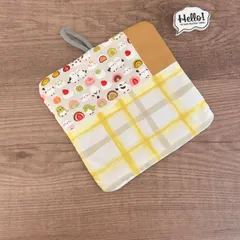 No.32 裏も可愛い♡パッチワークポットマット✴︎和柄　シマエナガ大福 アウトレット