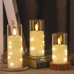 中古 LEDキャンドルライト 点滅 ロング クリスマス飾り 癒しの灯り 暖色 無香料 火を使わない ナイトライト 安眠 おしゃ 即納