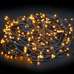 中古 GOODGOODS ストリングライト 500球 30m 黄色 LED 屋外 防水 ハロウィン イルミネーション ライト  即納