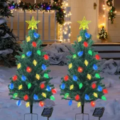 クリスマスツリー イルミネーション 屋外 ソーラー クリスマス 飾り ガーデンライト ソーラーライト christmas｜在庫あり