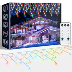 【期間限定】LEDイルミネーションライト 10m 320球 屋外 防水 ストリングライト マルチカラー クリスマスライト 8点灯パタ