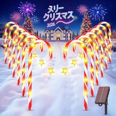 Letmy クリスマス 飾り ソーラーライト 屋外 防水IP65 キャンディケーン型ライト 埋め込み式 ソーラー充電/U 送料無料