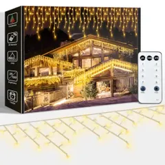 【即納】LED イルミネーションライト 10m 320球 屋外 防水 ストリングライト 電球色 クリスマスライト 8点灯 パター