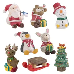 iikuru クリスマス 飾り 8点セット ミニ オブジェ 人形 置物 装飾 雑貨 北欧 小物 かわいい 小さめで飾りや 新着