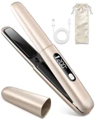 ヘアアイロン コードレス 【25秒急速加熱・LCD表示】 ストレートアイロン 充電式 ミニ 2WAY カール ストレート アウトレット