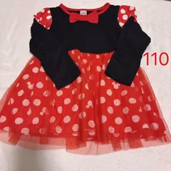 【即納】Disney ディズニー ミニー 長袖 ワンピース ハロウィン コスプレ 110