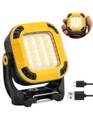 中古 LEDライト 小型 COB作業灯 ワークライト充電式 4段階調光・3色切替・SOS搭載 高ルーメン コンパクト80g マ 即納