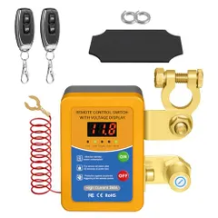 【激安】リモート式バッテリーカットオフキルスイッチ 12V 240A 車用キルスイッチ LED電圧表示ディスプレイ付き スマート