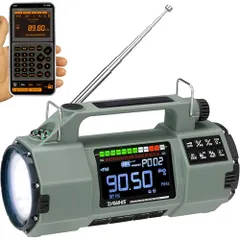 ZHIWHIS 防災ラジオ Bluetoothスピーカー/マイクロSD再生 APPコントロール/懐中電灯 VHF/FM/｜在庫あり