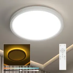 [禄越] シーリングライト led 照明器具 6畳 間接光 照明 30W 4000lm 調光調色 リモコン付 常夜灯モー｜在庫あり