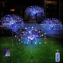 cshare ソーラー ストリングライト LED イルミネーションライト 防水 4輪 640LED 花火型 ガーデンライ｜在庫あり