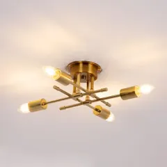 ペンダントライト 4灯 現代工業風 シーリングライト 北欧風 天井器具照明 口金E26 LED電球対応 【電球別売】鉄製 セール