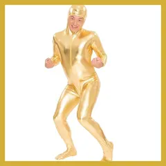 [PURE] ピュア 全身タイツ コスプレ ハロウィン L ゴールド｜在庫あり