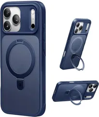 【送料無料】CASEKOO iPhone 17 Pro Max ケース MagSafe 隠しスタンド ディープブルー 6.9インチ
