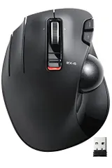 エレコム ワイヤレス トラックボールマウス EX-G 左手用 6ボタン チルトホイール（左右スクロール） ブラック M- 新着