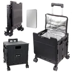 [TOBAU/保冷バッグ付き] キャリーカート クーラーボックス 折りたたみ 4輪 28L コンテナキャリーカート 耐荷 新着