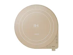 【即納】コイズミ IHクッキングヒーター 卓上 1400W 加熱調節6段階 揚げ物調節7段階 ガラス天面 円型 ベージュ KIH