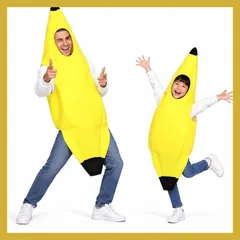 バナナ コスプレ ハロウィン 仮装 バナナマン 着ぐるみ 全身 おもしろ服 黄色 イベント パーティー 学園祭 文化祭 ｜在庫あり
