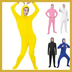全身タイツ 顔出しタイプ フロントファスナー付き 男女兼用 ストレッチ素材 コスプレ衣装 全12色 XS/M/XL ハロ 新着