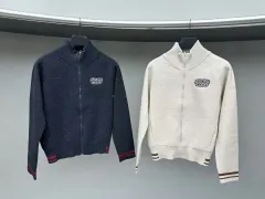 レディース ゴルフ ジップアップ ニット (ネイビー / アイボリー) セール