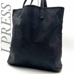 【B6284】 J.PRESS ジェイプレス トートバッグ ネイビー レザー ロゴ型押し オープンポケット 肩掛け A4｜在庫あり