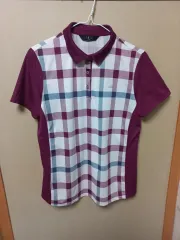 【激安】DAKS GOLF レディース チェック 半袖 ポロTシャツ 95サイズ