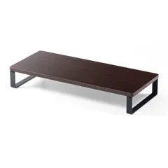 【送料無料】サンワダイレクト モニター台 パソコン台 幅60×奥行25×高さ9.5cm 木製 耐荷重10kg ダークブラウン 100