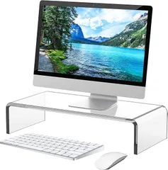 hengshao モニタースタンド モニター台 PCスタンド アクリル製 卓上 姿勢改善 パソコン台 PC台 机上台 デ｜在庫あり