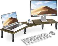 【激安】AX WABER 二台置き可能 スタンド モニター台 台 机上ラック pcスタンド 長さと角度調整デスク上置棚 卓上収納