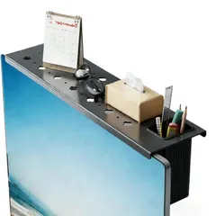 QIUNI スチール製 テレビ上部シェルフ 穴あけ不要 調整可能 サウンドバー/ルーター/ゲーム機/メディアボックス/リ｜在庫あり