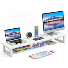 中古 BRLLICZモニター台 卓上 モニタースタンド 2段 長さ100cm幅26cm 高さ13cm PCスタンド キーボード 即納