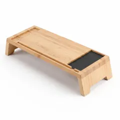 Mulanimo モニター台 1台 幅55×奥行20×高さ10cm 天然竹製 キーボード収納 組み立て不要 卓上ラック ｜在庫あり