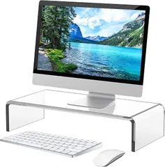【即納】hengshao モニタースタンド モニター台 PCスタンド アクリル製 卓上 姿勢改善 パソコン台 PC台 机上台 デ