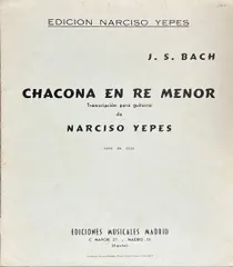 【即納】バッハ シャコンヌ ニ短調 (ギターソロ) 輸入楽譜 BWV 1004 Bach Chacona en re menor