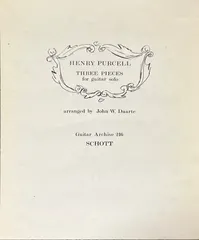 【即納】パーセル 3つの小品 (ギターソロ) 輸入楽譜 Guitar Archive 216 Purcell Three Pie