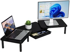 ETHU デュアルモニタースタンド 机上台 幅さ・角度調節可能 モニター台 机上ラック PCスタンド ブラック セール