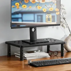 YUYUTORI モニター台 机上台 PCスタンド 高さ調整 3段階調節10.5-14.5cm 滑り止めマット付き 耐荷 新着
