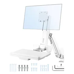 中古 ErgoGrade 壁掛け モニターアーム キーボードトレイ付き 1画面 27インチまで対応 VESA 75x75/10 即納