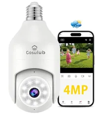 Gosulub 電球型 防犯カメラ 2K 400万画素 WiFi E27 動体検知 双方向音声 新着