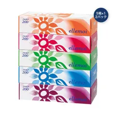 エルモア ティシュー 200組 1ケース5箱入り x 12パック 新着
