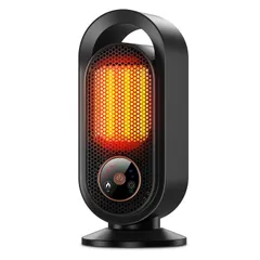 【送料無料】セラミックヒーター 小型 【LCDディスプレイ・マイナスイオン】 2秒速暖 1200W/900W/600W 3段階温度調