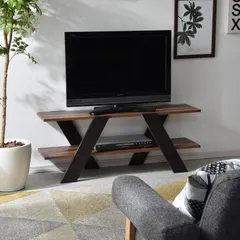 ワイエムワールド テレビ台 50型対応 ローボード 幅115 スリム 木製 簡単組立 テレビボード ウォールナット×ブラ 送料無料